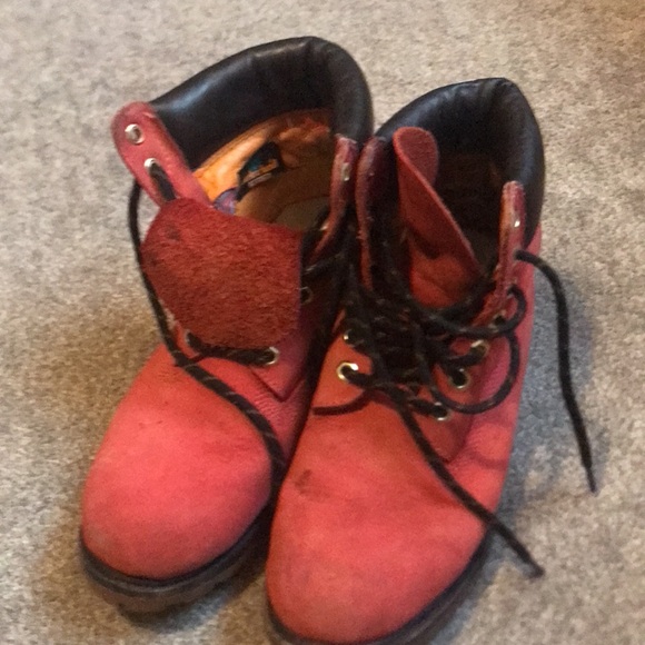 Red timberland boots - Picture 3 of 4